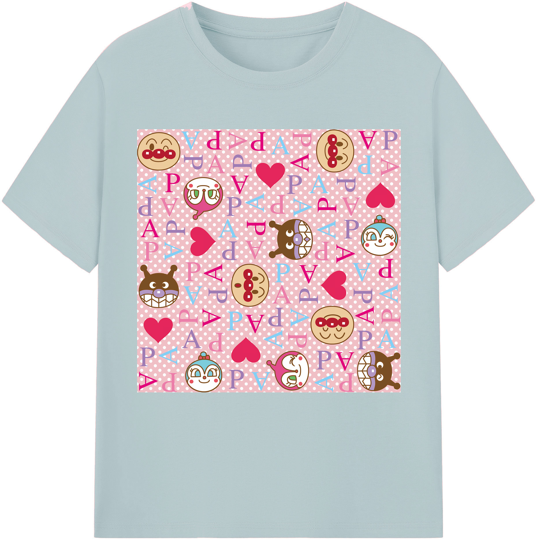 （画像用） アンパンマン Anpanman 綿100％半袖Tシャツ（フロントプリント）